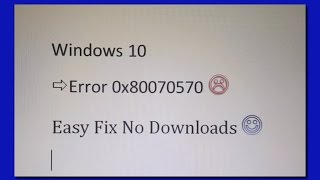 Windows 10  error 0x80070570  Easy fix [upl. by Erine]