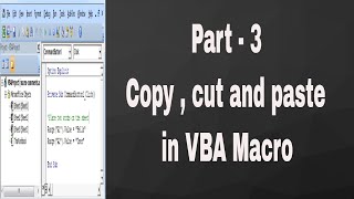 Part  3  Copy  cut and paste in VBA Macro  VBA Macro in tamil [upl. by Naashom169]