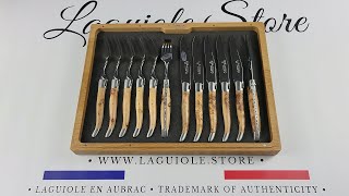 Laguiole Cutlery Set  Juniper wood  12 Piece [upl. by Nnyllatsyrc]