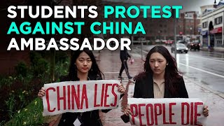 Taiwanese Harvard student protests against Chinese ambassador [upl. by Erotavlas957]