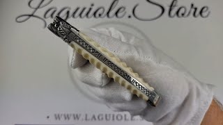 Laguiole Knife  Twisted Bone Handle  Chiselled Spring and Bolsters [upl. by Nic]