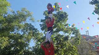 Castellers de Barcelona Pilar de 4 caminant  Festa Major de Sant Cugat [upl. by Peterman]