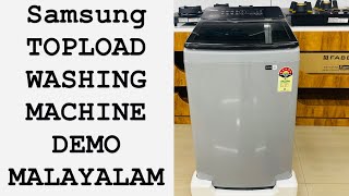 How to use Samsung topload washing machine Malayalam demo and review [upl. by Nilyahs]