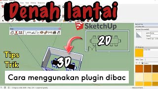 Sketchup tutorial  Cara membuat denah di sketchup  Plugin Dibac Sketchup pro 2016 [upl. by Essy]