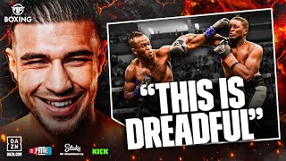 Tommy Fury Reacts to KSI Boxing [upl. by Rodd]