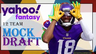 🏈 YAHOO Fantasy Football Mock Draft Pick 1 12 Teams [upl. by Ardnekal]