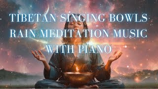 Tibetan Singing Bowls Rain Meditation Music With Piano [upl. by Henson446]