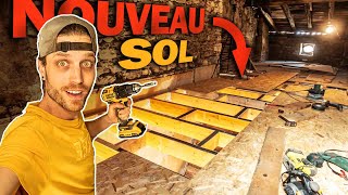 PLANCHER OSB SATISFAISANT en 4 ÉTAPES  avec STRUCTURE BOIS  EP13 Rénovation totale vieille maison [upl. by Lirva]