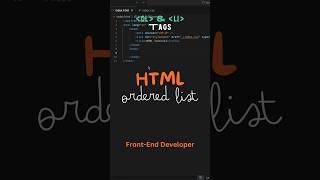 HTML  Ol amp li Tags  ordered List HTML html htmltags css beginners coding [upl. by Gnidleif]