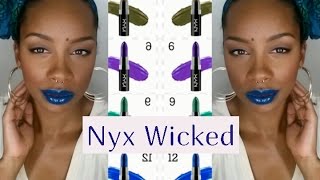 Nyx Wicked Lipstick swatches on the lips dark skin [upl. by Georg]