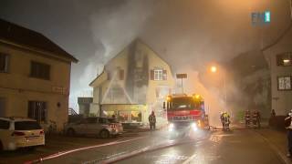 Schuhwerkstatt in Weinfelden brennt lichterloh [upl. by Ardiekal]