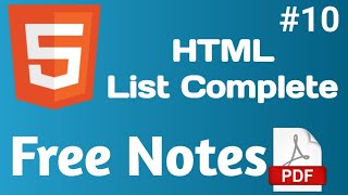 10 html list in hindi  html list  nested list in html  list in html [upl. by Annod]