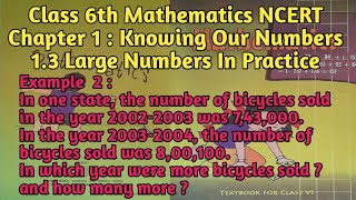 Class6thMathematicsNCERT InOne State The Number Of Bicycles Sold In The Year 20022003 Was 743000 [upl. by Atla]