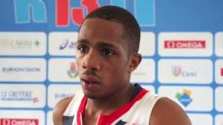 Chijindu Ujah GBR after the semifinals of the 100m Rieti 2013 [upl. by Gloriana]