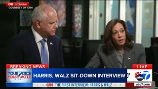 Key moments from Kamala Harris and Tim Walz’s first major interview [upl. by Benioff667]