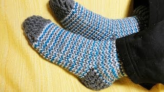 How to Loom Knit Socks DIY Tutorial Old Version [upl. by Edras]