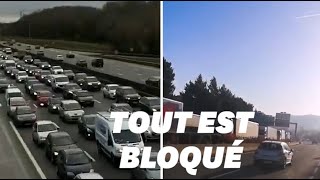 Les routiers se mobilisent entre blocages et opérations escargot [upl. by Esinaej]