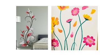 Flower Wall painting designs ideas for bedroom and living room kids bedroom wall painting designs [upl. by Sholes]