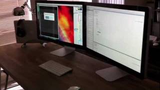 Dual 27quot Apple Thunderbolt Displays Daisy Chained via Macbook Pro [upl. by Gnilyarg191]