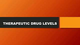 Therapeutic Drug LevelsDigoxin Lithium Dilantin Theophylline [upl. by Otrebmuh]