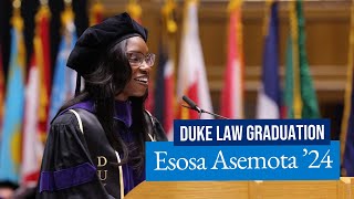 Duke Law Graduation 2024  Esosa Asemota 24 [upl. by Llemert]