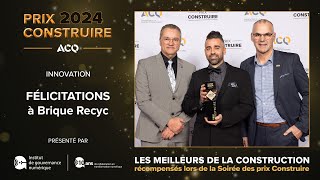 Brique Recyc – Prix Construire 2024  Innovation [upl. by Bello]