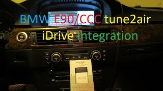 Viseeo Tune2air WMA3000B on BMW E90 for CCC iDrive Integration via Bluetooth Streaming with Spotify [upl. by Einreb442]