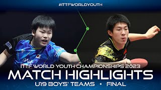 Sora Matsushima vs Wen Ruibo  U19 Boys Teams Final  ITTF World Youth Championships 2023 [upl. by Oahc]