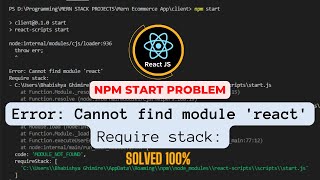 Error Cannot find module react  Solved [upl. by Juan]