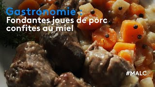 Gastronomie  Fondantes joues de porc confites au miel [upl. by Maryellen109]