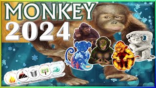 Monkey Horoscope 2024  Wood Fire Earth Metal Water [upl. by Sabino105]