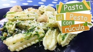 Pasta al pesto con rúcula 🍝 Receta italiana  Como hacer pasta con salsa pesto fácil y rapido [upl. by Hettie369]