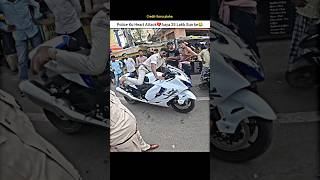 Police Reaction On Super Bike Suzuki Hayabusa 😨shorts bike rider police hayabusa reaction h2 [upl. by Pierro91]