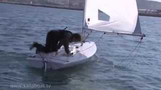 How to Sail Single Handed Capsize Part 2 of 3 Righting The Boat [upl. by Danyelle]