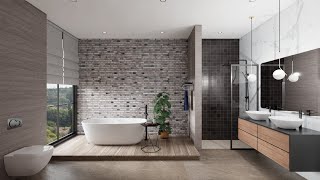 Sketchup interior design 60 Bathroom design render by enscape [upl. by Tarfe]