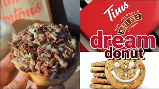 NEW Tim Hortons x Baileys DREAM DONUT  E X C L U S I V E  Novemeber 2023 [upl. by Tiertza]