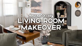 LIVING ROOM MAKEOVER ✨  Cozy amp Calm Living Room Decorating Ideas [upl. by Ahsyat65]