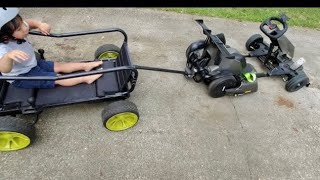 Segway Ninebot GoKart Pro Unlocking the Sport mode or Fast mode amp Towing Trailer kids Wagon Ride [upl. by Ardua363]