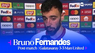 quotWE CONCEDE REALLY BAD GOALSquot 😤  Bruno Fernandes  Galatasaray 33 Man United  Champions League [upl. by Moskow144]