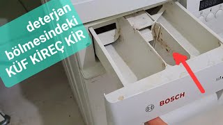 ÇAMAŞIR makinesi çekmecesindeki KÜF KİREÇ kir etkili şekilde nasıl temizlenir⁉️deterjan bölmesi [upl. by Pettifer221]