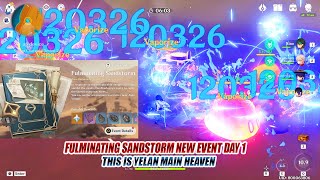 Fulminating Sandstorm New Event Gameplay Guide Day 1  This is Yelan Main Heaven [upl. by Ellasal]