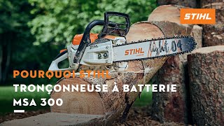 Tronçonneuse à batterie professionnelle MSA 300 STIHL [upl. by Rramaj]