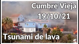 Atualização Vulcão Cumbre Vieja 19  10  21 Tsunami de lava Destruição [upl. by Iridis954]