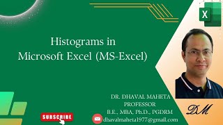 63 Histograms in Microsoft Excel MSExcel  Dr Dhaval Maheta [upl. by Toland]