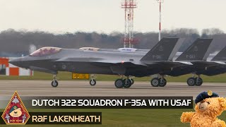 DUTCH 322 SQUADRON RNLAF F35 LIGHTINGS TRAINING WITH USAF 495TH FS quotVALKYRIESquot • RAF LAKENHEATH [upl. by Jabez275]