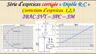 Série dexercice corrigée 3 dipôle RC correction des exercices 123 pour 2 BAC SVT SPC SM [upl. by Pebrook]