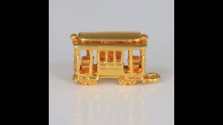 14K Yellow Gold Train Trolley Pendant [upl. by Francesca]