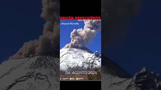 🌋🔴Popocatepetl Fumarola registrada este 04 de Agosto 2024 volcán shorts volcanpopocatepetl [upl. by Bernat383]