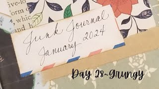 Grungy Woven PaperJunk Journal January 2024 Day 28 junkjournaljanuary2024 [upl. by Karna]