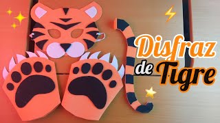 Cómo hacer un Disfraz de TIGRE para niños Máscara  Garras y Cola con foamy  Momuscraft [upl. by Enajaras574]